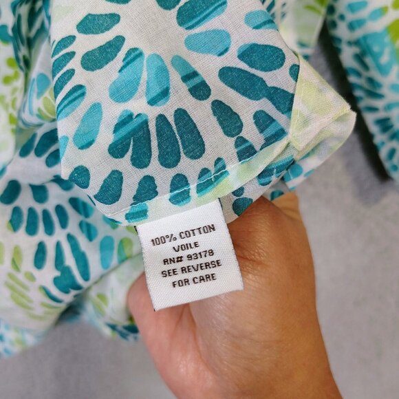 Adrienne Vittadini Top Women's XL Green Blue Floral Beaded Embellished Tunic NWT - Picture 11 of 11